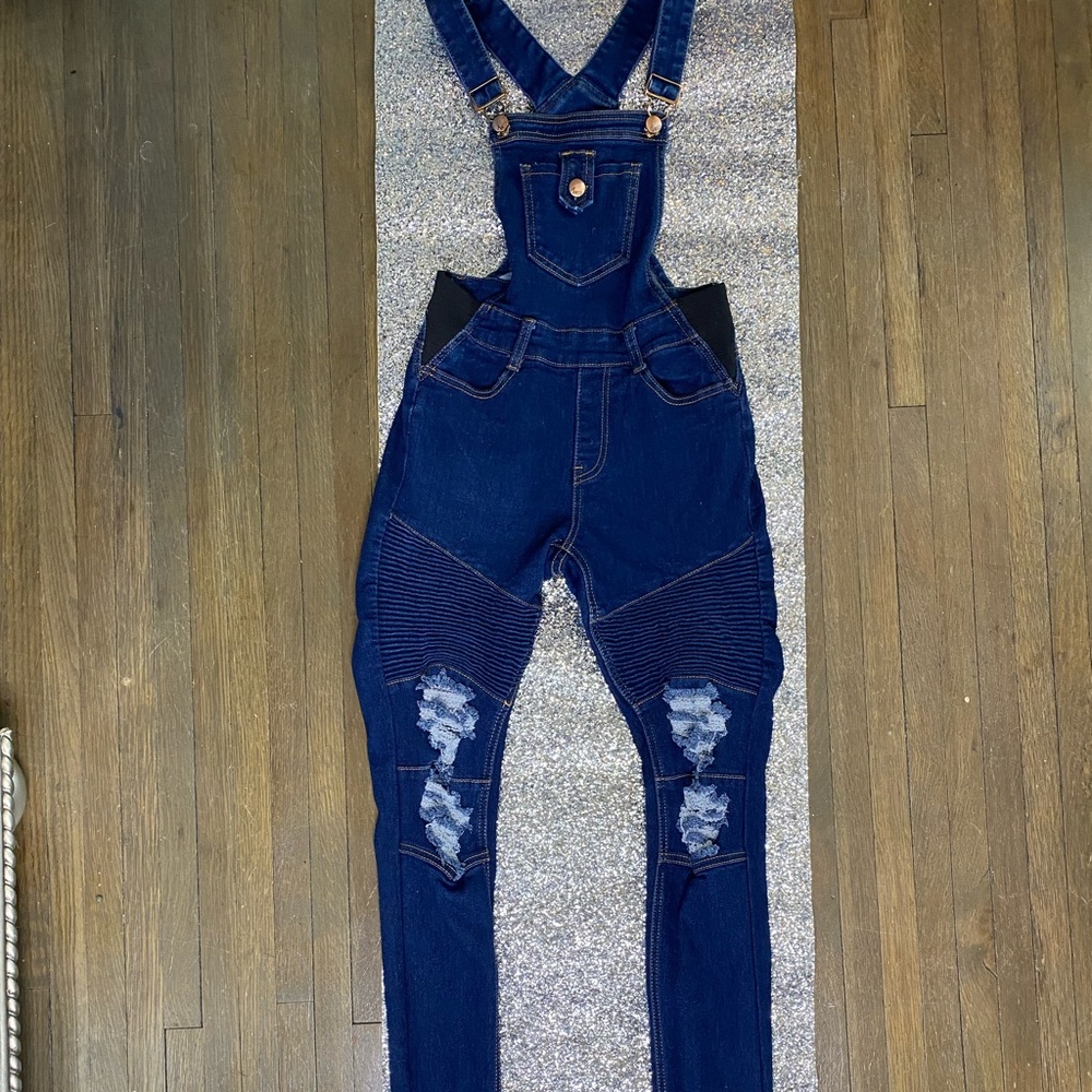 Ripped Jean overall set